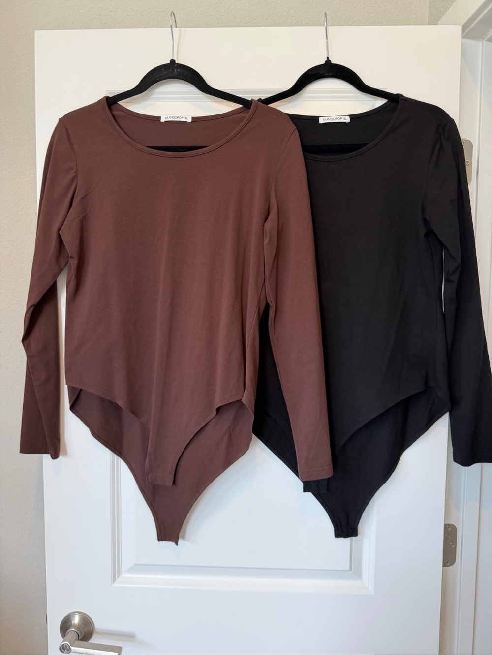 Set of 2- Long-Sleeve Brown & Black Women’s Bodysuit